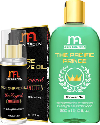 

Man Arden Pre Shave Oil (The Legend) 50ml + The Pacific Prince Luxury Shower Gel(300 ml)