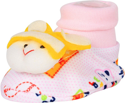 

Ole Baby Cute Faces Plush Soft Organic Cotton 3d Ole Toons Booties 0-9 Months Booties(Toe to Heel Length - 10 cm Multicolor)