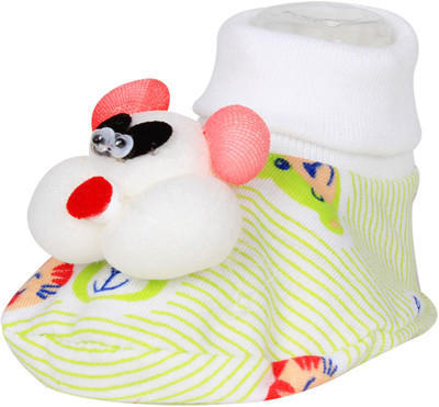 

Ole Baby Cute Faces Plush Soft Organic Cotton 3d Ole Toons Booties 0-9 Months Booties(Toe to Heel Length - 10 cm Pink)
