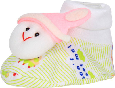 

Ole Baby Cute Faces Plush Soft Organic Cotton 3d Ole Toons Booties 0-9 Months Booties(Toe to Heel Length - 10 cm Green)