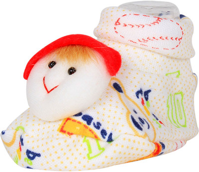 

Ole Baby Cute Faces Plush Soft Organic Cotton 3d Ole Toons Booties 0-9 Months Booties(Toe to Heel Length - 10 cm Blue)