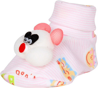 

Ole Baby Cute Faces Plush Soft Organic Cotton 3d Ole Toons Booties 0-9 Months Booties(Toe to Heel Length - 10 cm Green)