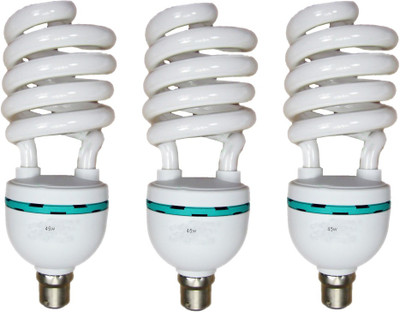 

Grind Sapphire 45 W Spiral B27 CFL Bulb(White, Pack of 3)