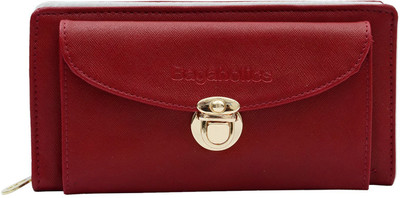 

Bagaholics Casual Red, Gold Clutch, Gold;red
