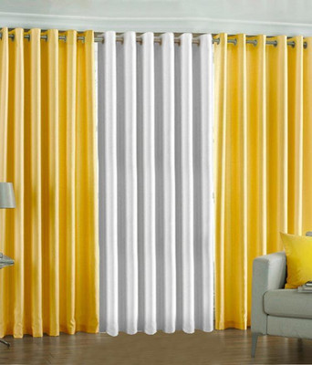 

Livingcreation 213 cm (7 ft) Polyester Door Curtain (Pack Of 3)(Plain, Multicolor)