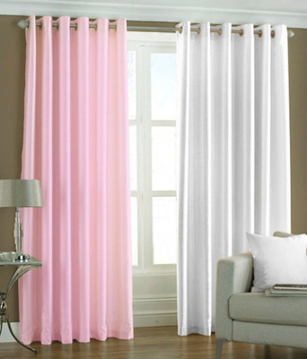 

Export Hub 214 cm (7 ft) Polyester Door Curtain (Pack Of 2)(Plain, Pink, White)