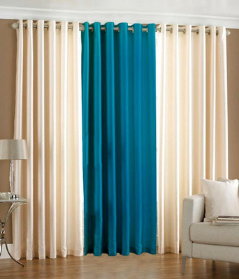 

Livingcreation 213 cm (7 ft) Polyester Door Curtain (Pack Of 3)(Plain, Multicolor)