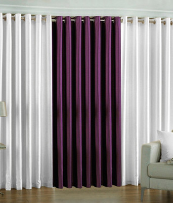 

Livingcreation 213 cm (7 ft) Polyester Door Curtain (Pack Of 3)(Plain, Multicolor)