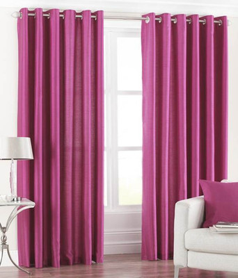 

Livingcreation 213 cm (7 ft) Polyester Door Curtain (Pack Of 2)(Plain, Maroon)