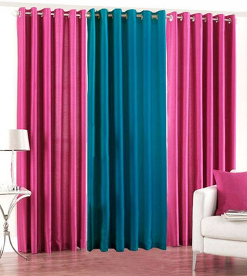 

Livingcreation 213 cm (7 ft) Polyester Door Curtain (Pack Of 3)(Plain, Multicolor)