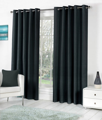 

Livingcreation 213 cm (7 ft) Polyester Door Curtain (Pack Of 2)(Plain, Grey)