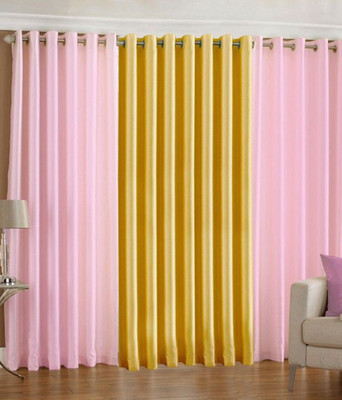 

Livingcreation 213 cm (7 ft) Polyester Door Curtain (Pack Of 3)(Plain, Multicolor)