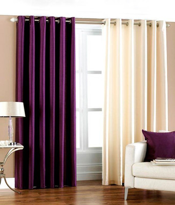 

Livingcreation 213 cm (7 ft) Polyester Door Curtain (Pack Of 2)(Plain, Multicolor)