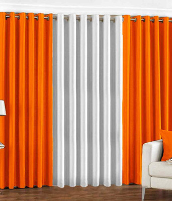 

Livingcreation 213 cm (7 ft) Polyester Door Curtain (Pack Of 3)(Plain, Multicolor)