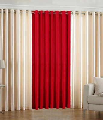 

Livingcreation 213 cm (7 ft) Polyester Door Curtain (Pack Of 3)(Plain, Multicolor)