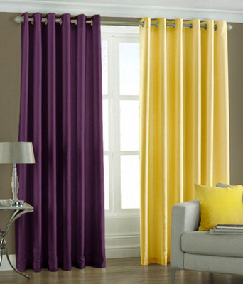 

Livingcreation 213 cm (7 ft) Polyester Door Curtain (Pack Of 2)(Plain, Multicolor)