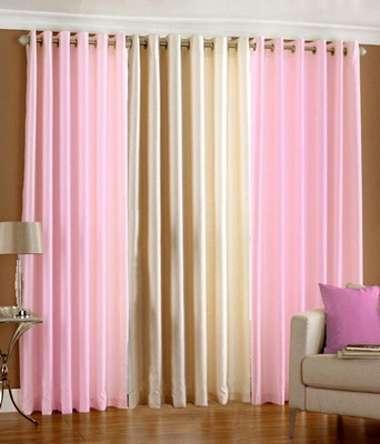 

Livingcreation 213 cm (7 ft) Polyester Door Curtain (Pack Of 3)(Plain, Multicolor)
