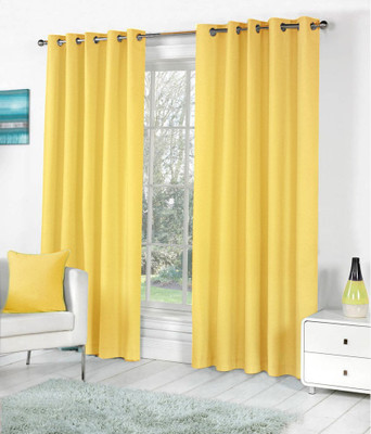 

Livingcreation 213 cm (7 ft) Polyester Door Curtain (Pack Of 2)(Plain, Yellow)