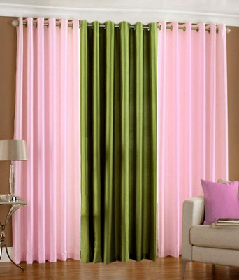 

Livingcreation 213 cm (7 ft) Polyester Door Curtain (Pack Of 3)(Plain, Multicolor)