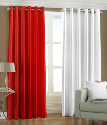 

Export Hub 214 cm (7 ft) Polyester Door Curtain (Pack Of 2)(Plain, Red, White)