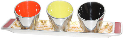 

sarvsiddhi Snack Bar Decorative Tray - Multi Aluminium Decorative Platter(Multicolor)