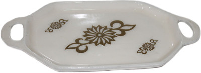

sarvsiddhi Multipurpose Serving Tray - Cream Aluminium Decorative Platter(Beige)
