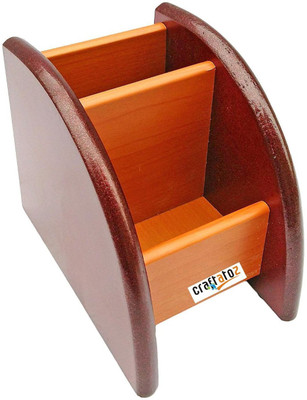 

Craftspoint 3 Compartments wood Wooden Pen Stand(Brown)