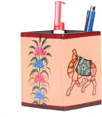 

Apkamart 1 Compartments Wooden Pen Holder(Multicolor)