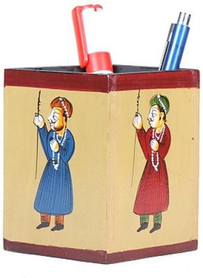 

Apkamart 1 Compartments Wooden Pen Holder(Multicolor)