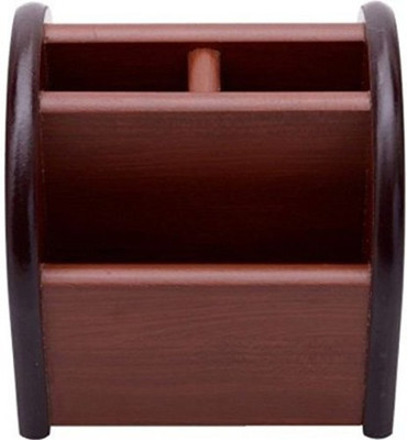 

Craftspoint 3 Compartments Wooden Woode Pen Stand(Brown)