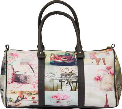 

Band Box Pink Collage Duffel Bag Duffel Strolley Bag(Multicolor)