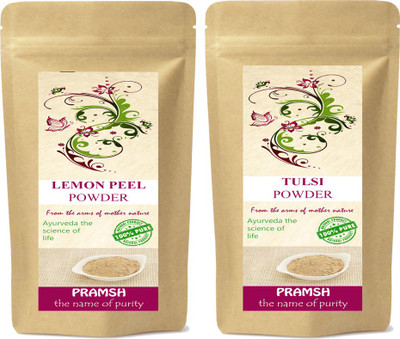 

Pramsh Premium Quality Lemon Peel & Tulsi Leafs Powder Combo 100gm Each(200 g)