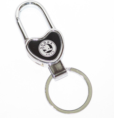 Aura Unique Heart Shape Skoda Logo Key Chain