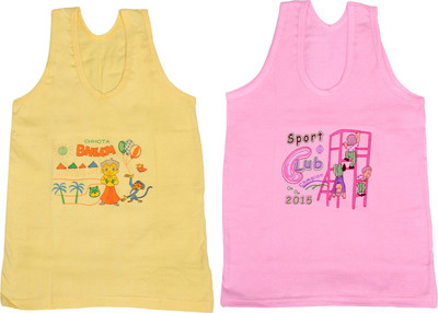 

IndiWeaves Camisole Bodysuit Slip For Girls(Yellow, Pack of 2, Pink;yellow