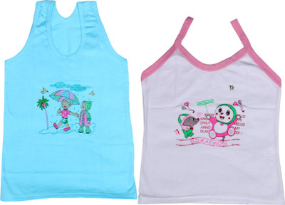 

IndiWeaves Camisole Bodysuit Slip For Girls(Blue, Pack of 2, Blue;white