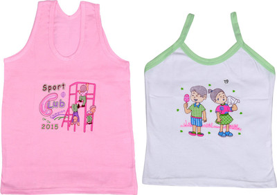 

IndiWeaves Camisole Bodysuit Slip For Girls(Pink, Pack of 2, Pink;white