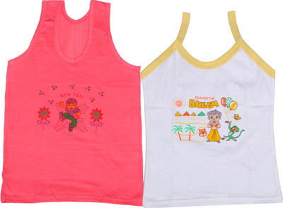 

IndiWeaves Camisole Bodysuit Slip For Girls(Red, Pack of 2, Red;white