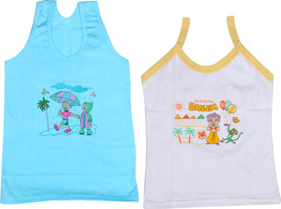

IndiWeaves Camisole Bodysuit Slip For Girls(Blue, Pack of 2, Blue;white