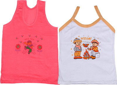 

IndiWeaves Camisole Bodysuit Slip For Girls(Red, Pack of 2, Red;white