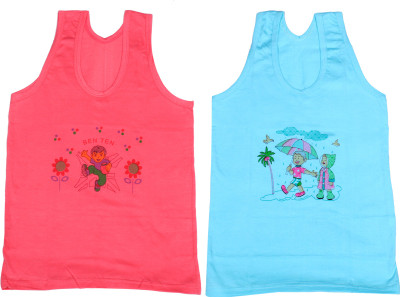 

IndiWeaves Camisole Bodysuit Slip For Girls(Red, Pack of 2, Blue;red