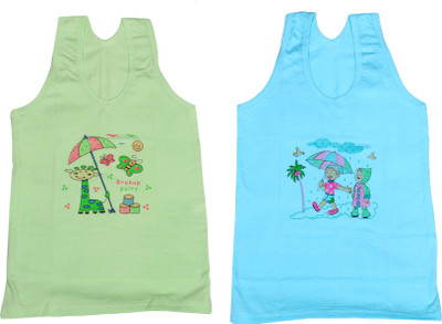 

IndiWeaves Camisole Bodysuit Slip For Girls(Green, Pack of 2, Blue;green