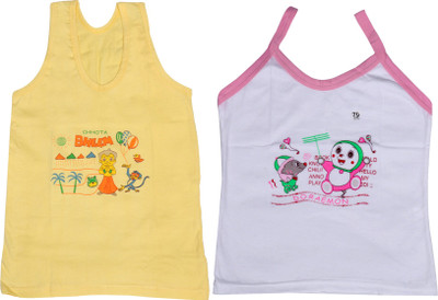 

IndiWeaves Camisole Bodysuit Slip For Girls(Yellow, Pack of 2, White;yellow