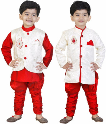

GENERATION NEXT Boys Festive & Party Kurta and Pyjama Set(Multicolor Pack of 2, Maroon