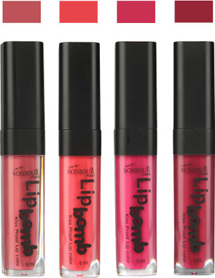 

Bonjour Paris Matte Lipstick(Nute-Peach-Fuchsia-Wine, 24 ml)