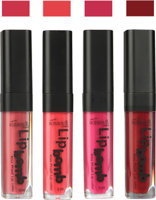 

Bonjour Paris Matte Lipstick(24 ml, Nute-Peach-Fuchsia-Mauve)