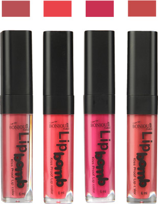 

Bonjour Paris Matte Lipstick(24 ml, Nute-Peach-Fuchsia-Wild Blush)