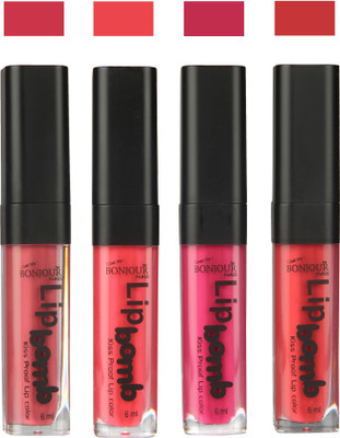 

Bonjour Paris Matte Lipstick(24 ml, Nute-Peach-Fuchsia-Irresistble Pink)