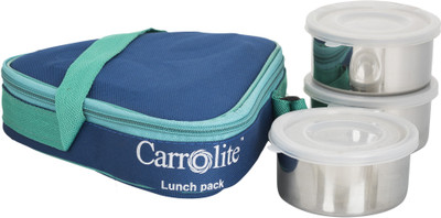 

Carrolite Century Threesome Blue 3 Containers Lunch Box(600 ml), Multicolor