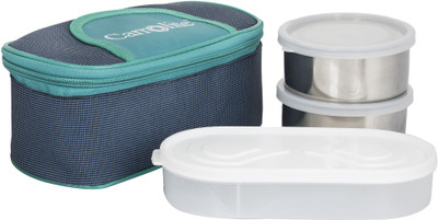 

Carrolite Century Large Blue-Green 3 Containers Lunch Box(650 ml), Multicolor