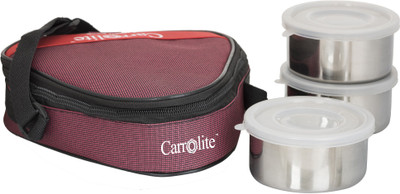 

Carrolite Century Threesome Cherry 3 Containers Lunch Box(600 ml), Meroon